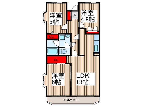 エスポワール新座の物件間取画像